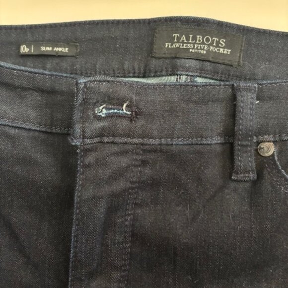 Talbots Jeans Women's 10P Petite Flawless 5-Pocket Black Slim Ankle Jeggings - Picture 3 of 3